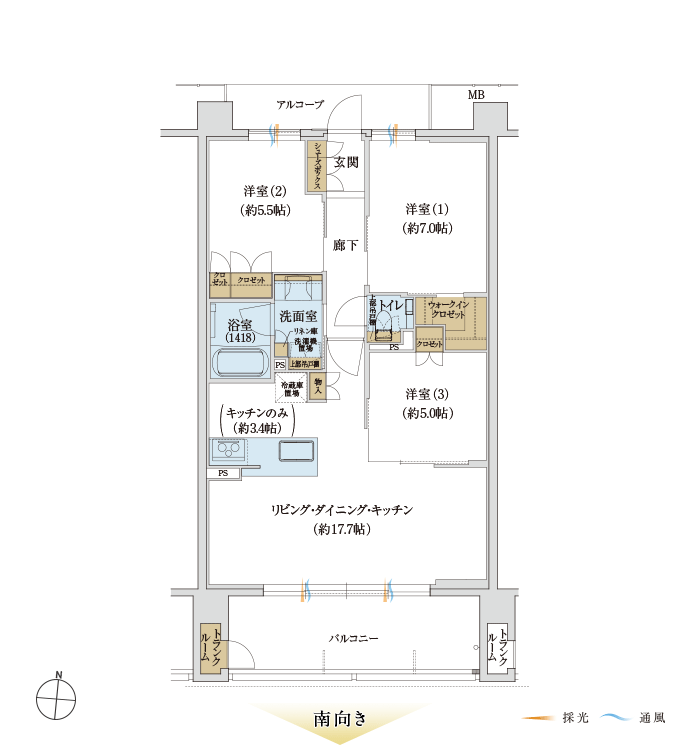 Dtype 3LDK+WIC 75.28㎡