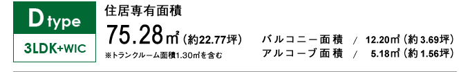 Dtype 3LDK+WIC 75.28㎡