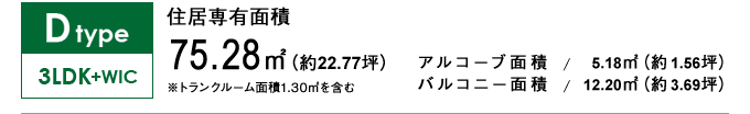 Dtype 3LDK+WIC 75.28㎡