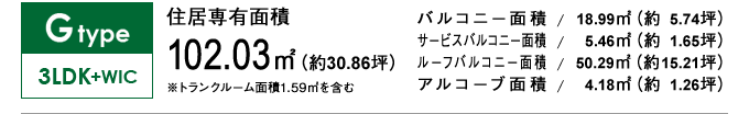 Gtype 3LDK+WIC 102.03㎡